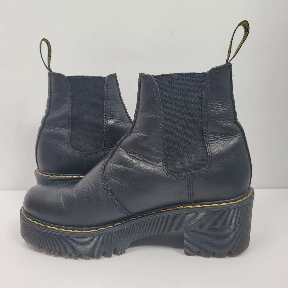 Dr. Martens Rometty Women's Black Platform Chelsea Boots US Size 7